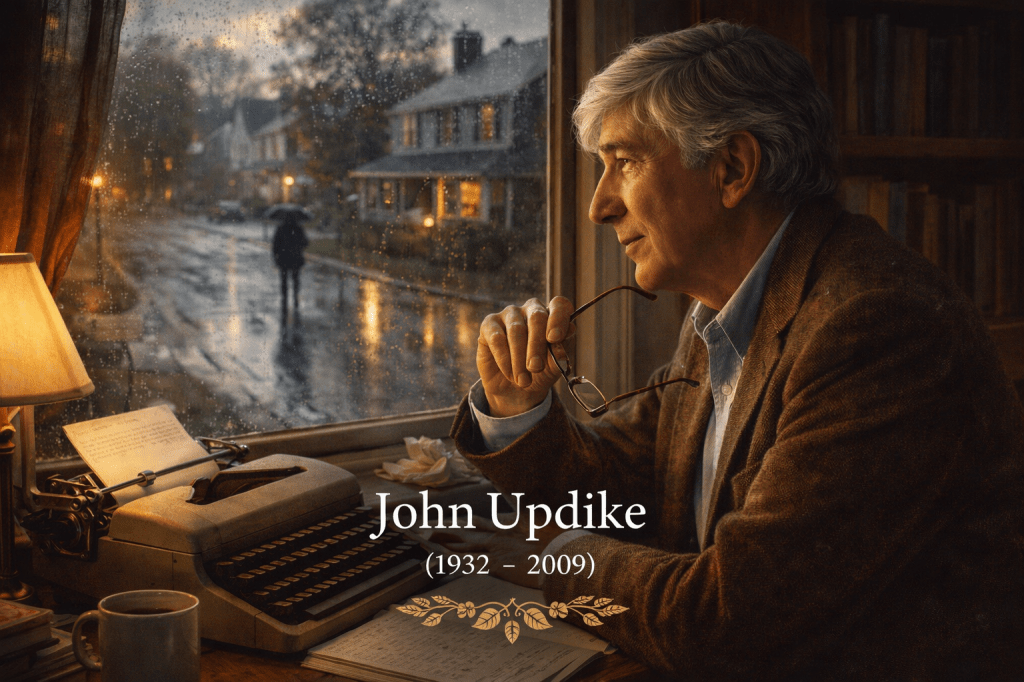 Birth of John Updike (1932–2009) — The Novelist Who Turned Everyday American Life into Literary&nbsp;Precision