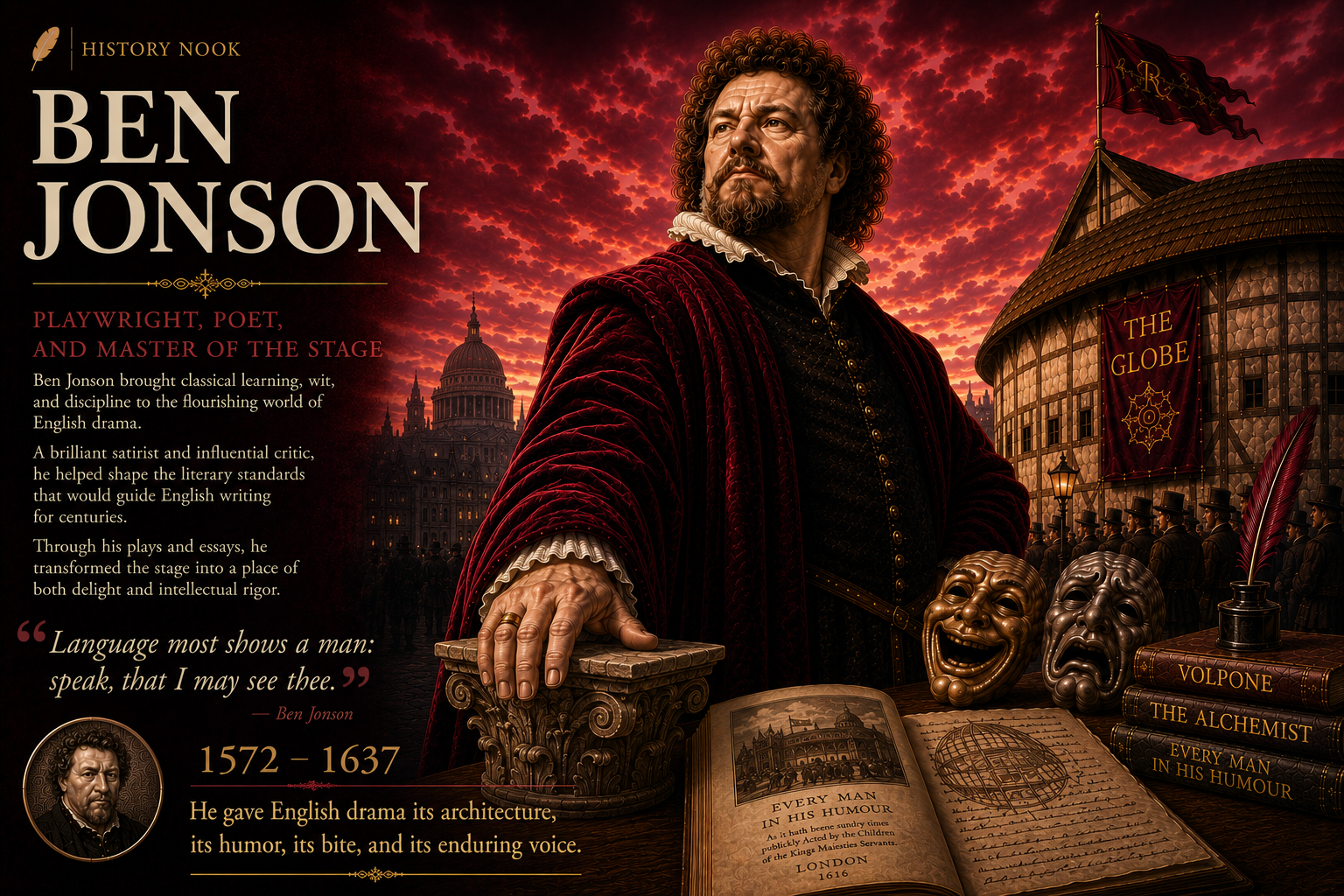 Birth of Ben Jonson (1572–1637) — Shaping English Literature, Criticism, and Literary Craft