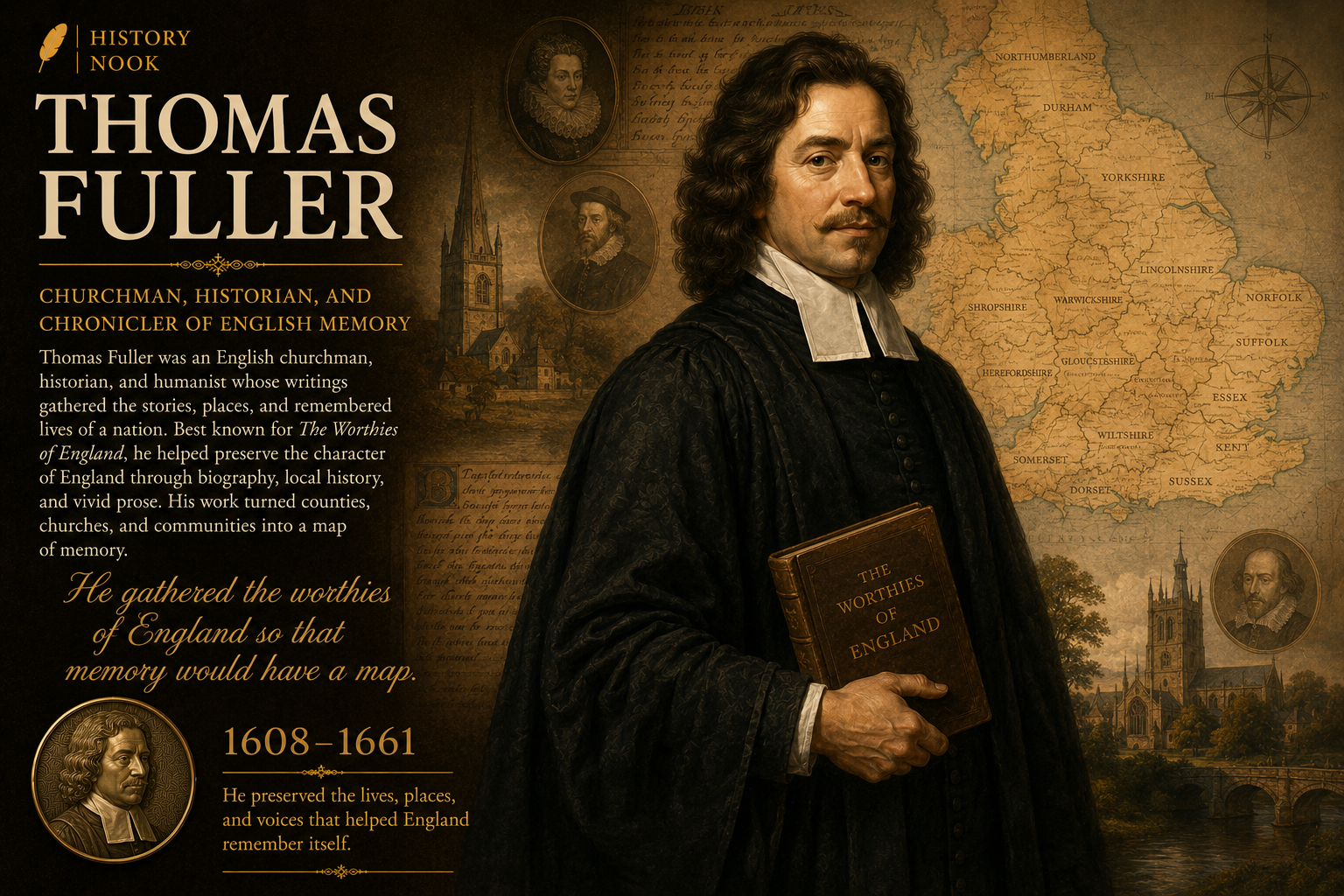 Baptism of Thomas Fuller (1608–1661) — Shaping English Prose, Biography, and the Art of the Aphorism