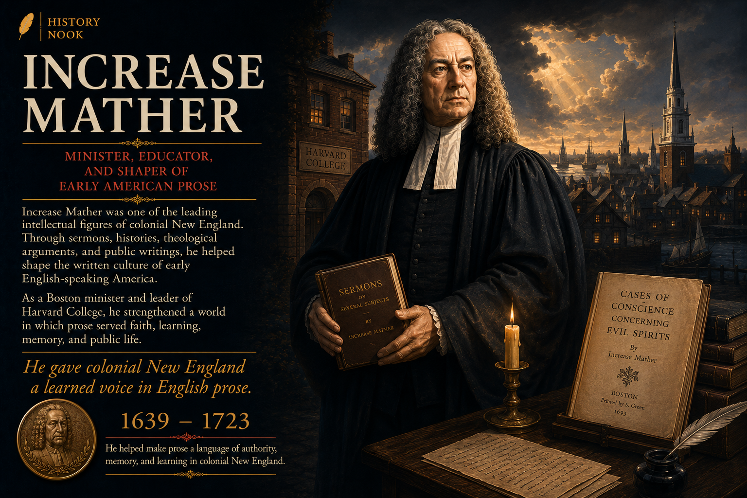 Birth of Increase Mather (1639–1723) — Helping Establish the Written Culture of English America