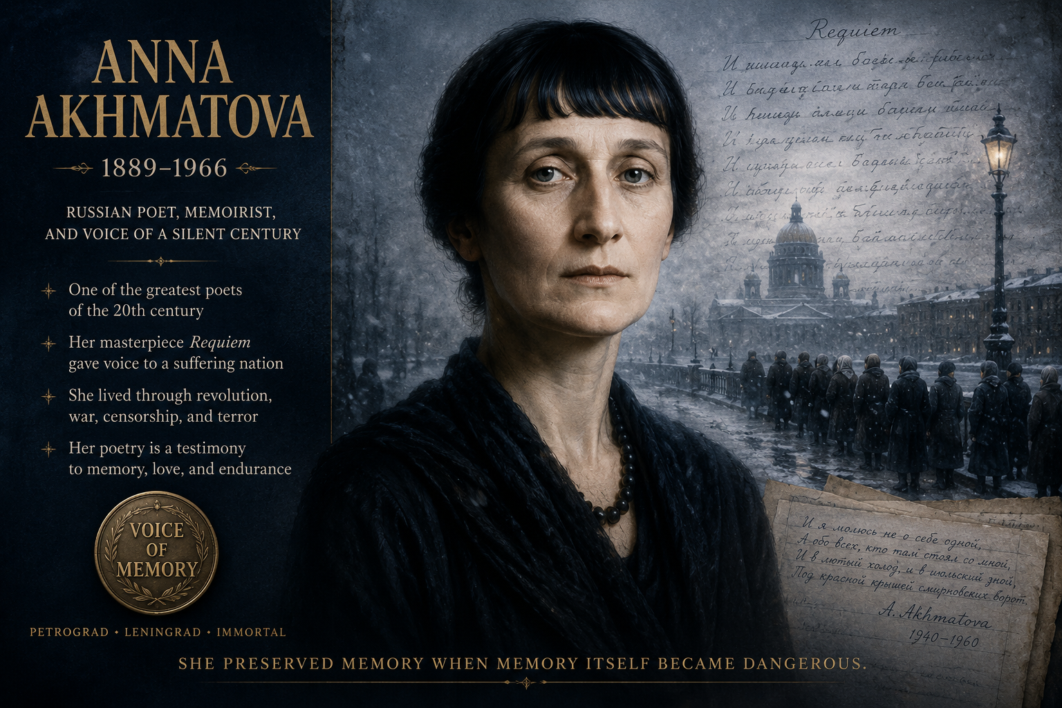 Birth of Anna Akhmatova (1889–1966) — Influencing English Poetry Through Lyric Precision and Poetic Restraint