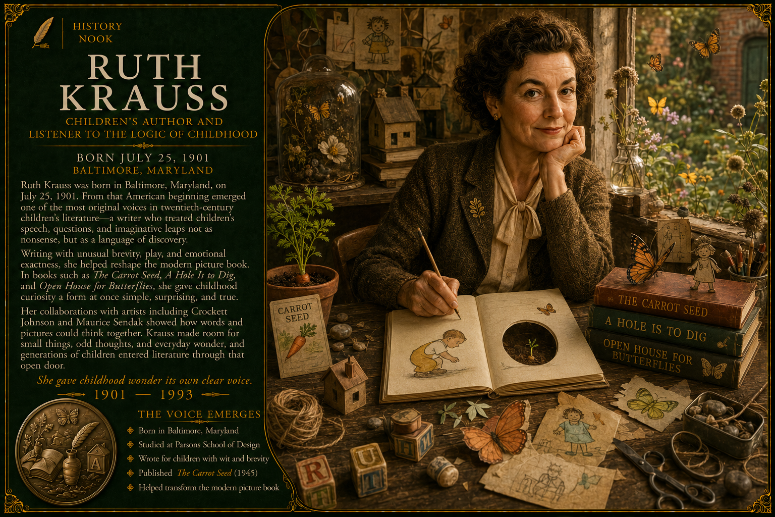 Birth of Ruth Krauss (1901–1993) — Listening to the Language Children Actually Use