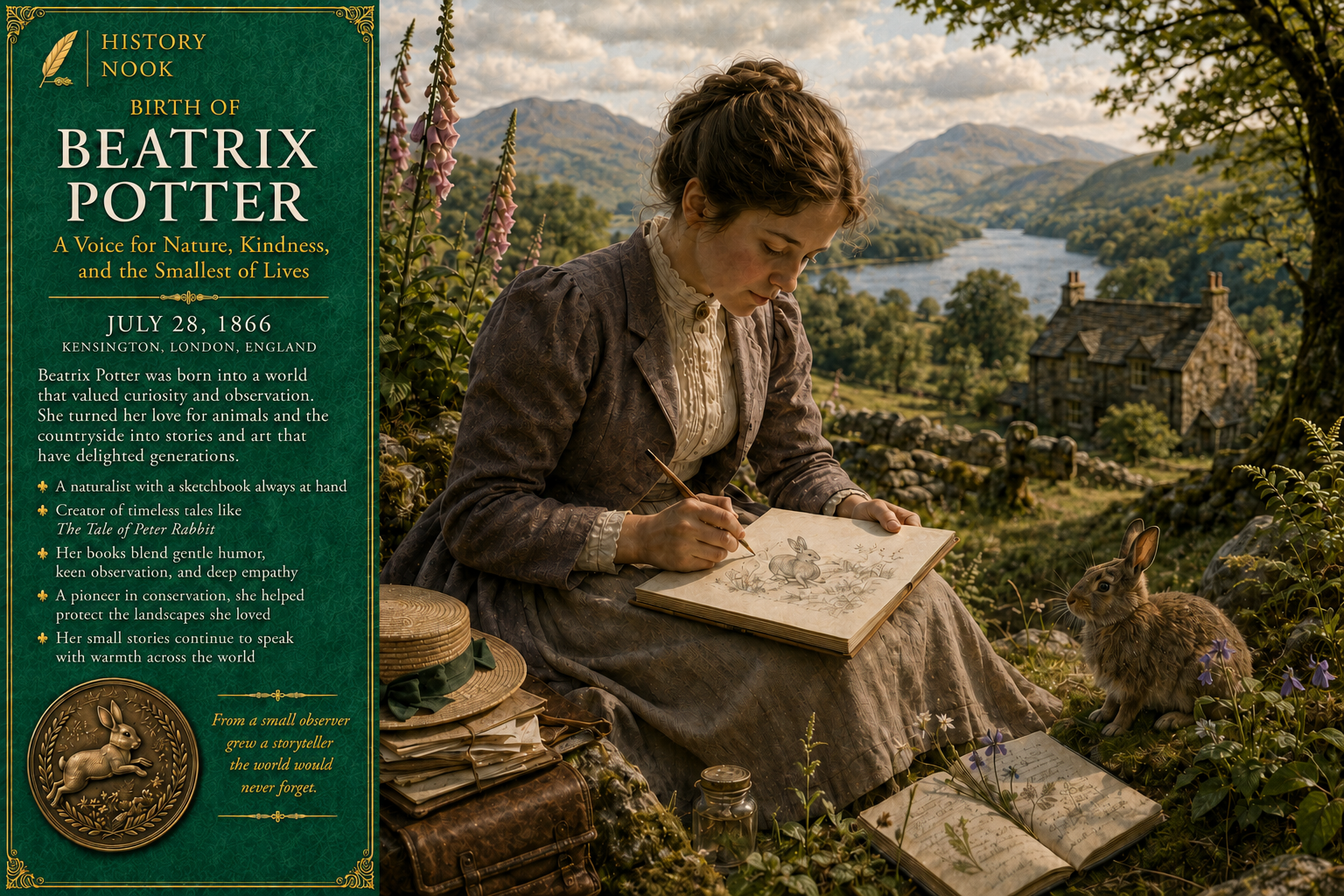 Birth of Beatrix Potter (1866–1943) — Making the Wild World Fit in a Child’s Hand