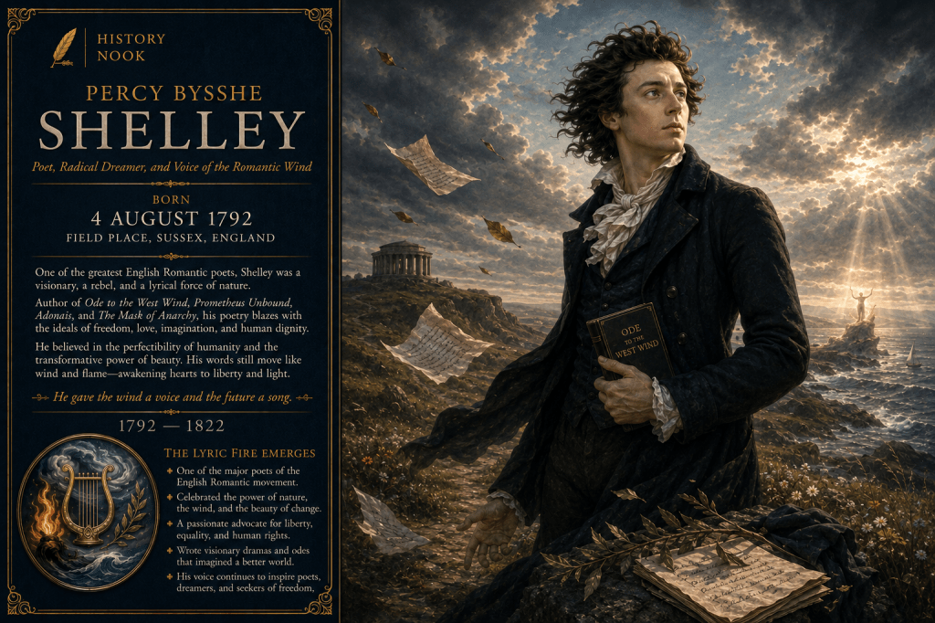 Birth of Percy Bysshe Shelley (1792–1822) — When Poetry Became a Force of Nature