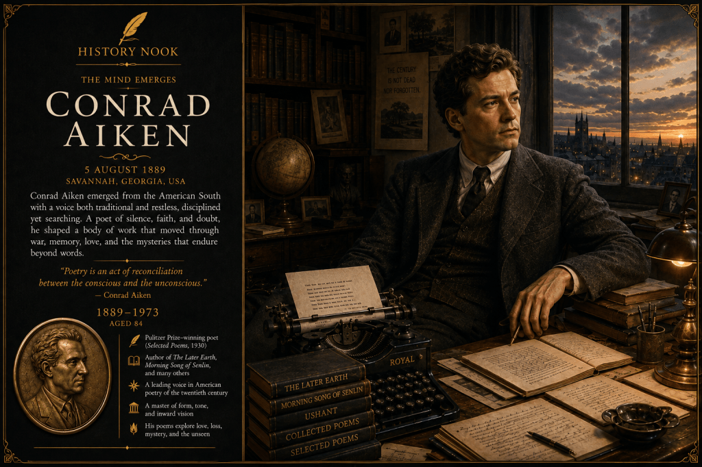 Birth of Conrad Aiken (1889–1973) — Listening to the Mind Beneath the Words